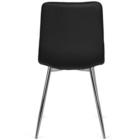 Krzesło Tapicerowane do Jadalni ENZO Czarne Ekoskóra Nowoczesne Loft