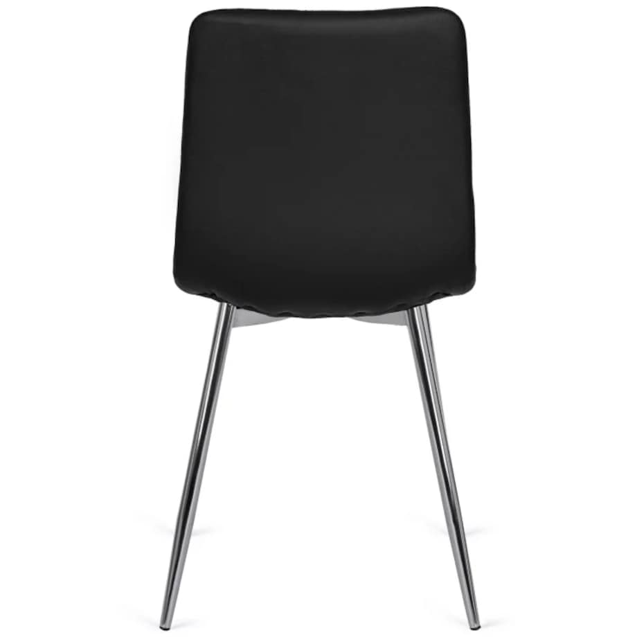 Krzesło Tapicerowane do Jadalni ENZO Czarne Ekoskóra Nowoczesne Loft