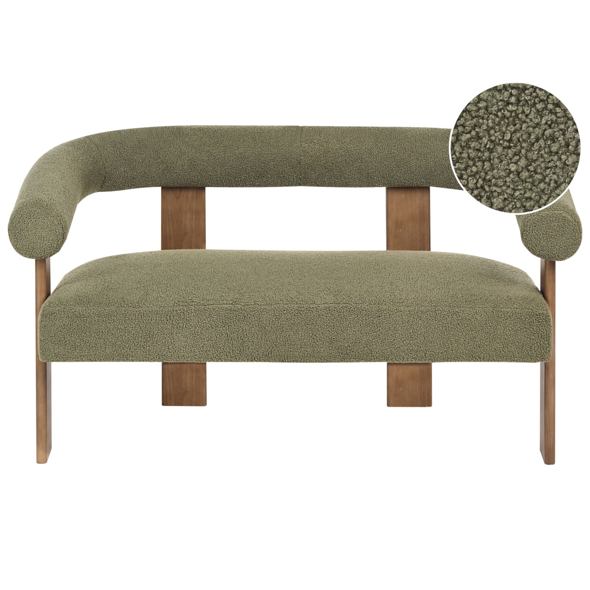 Sofa ILBRO Boucle Zielony dla 2 osób