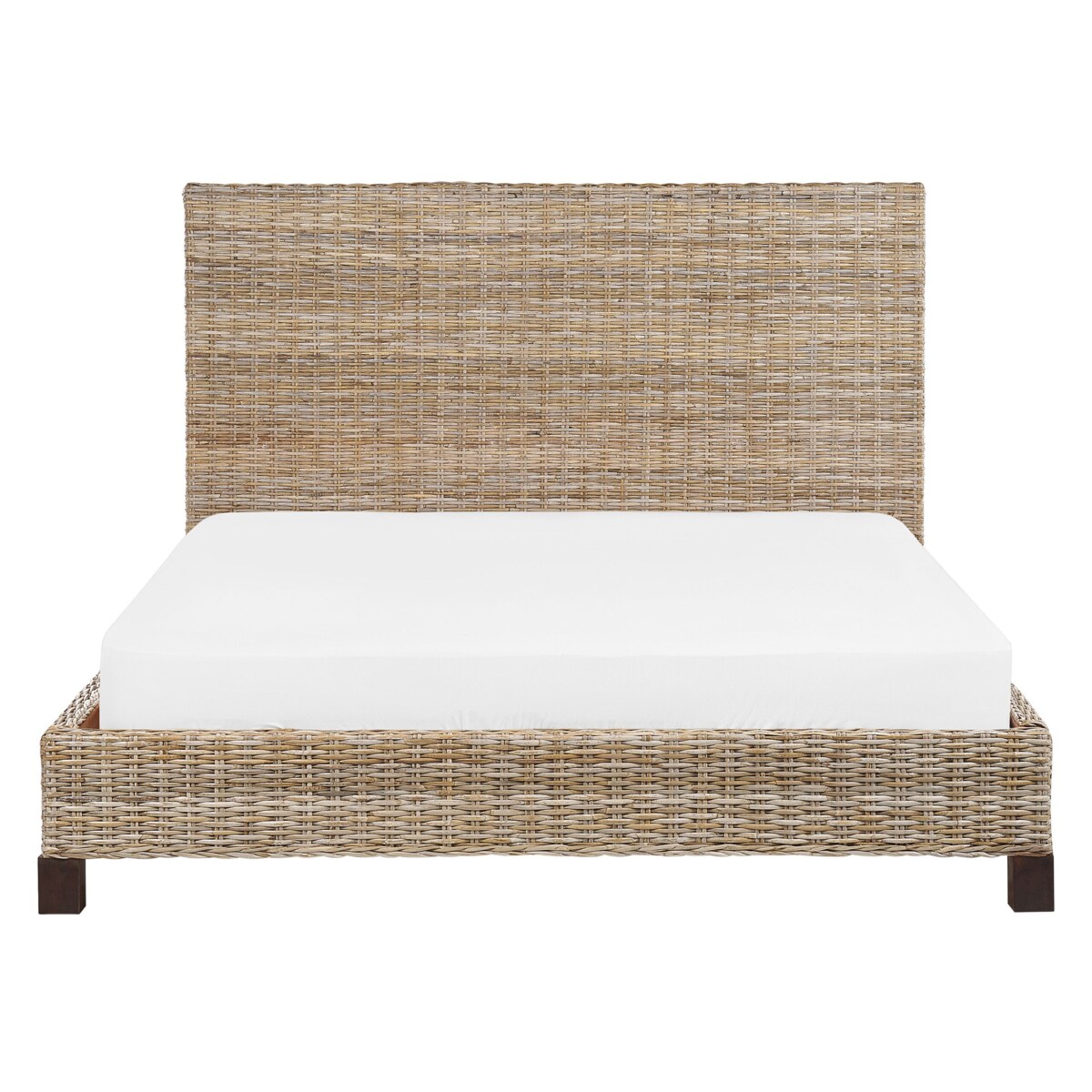 Łóżko rattanowe 140 x 200 cm naturalne SALBRIS