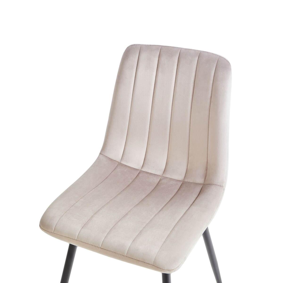 Zestaw 4 krzeseł do jadalni KALISPELL Welur Beżowy