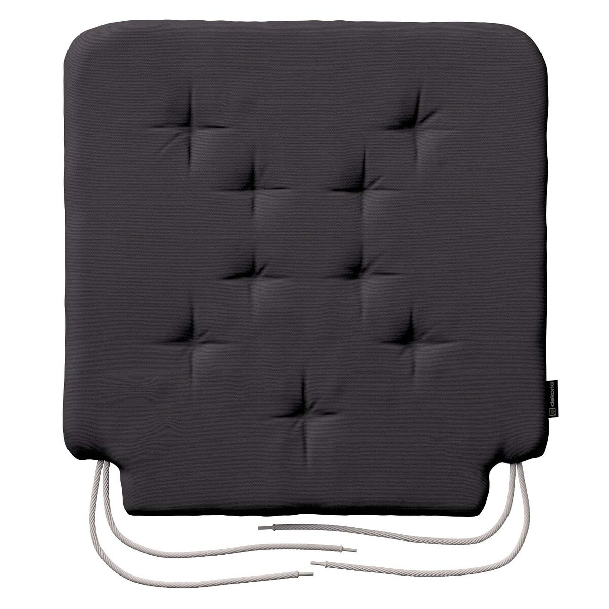 Poduszka na krzesło Olek, Black (czarny), 42 x 41 x 3,5 cm, Cotton Panama