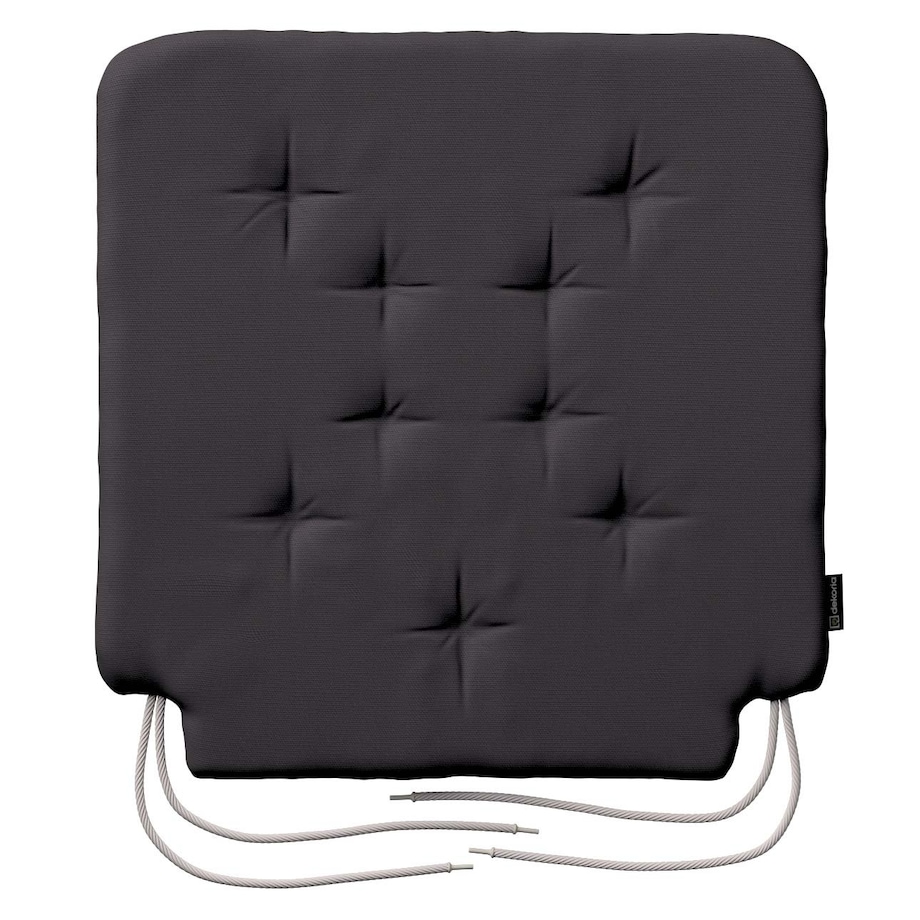 Poduszka na krzesło Olek, Black (czarny), 42 x 41 x 3,5 cm, Cotton Panama