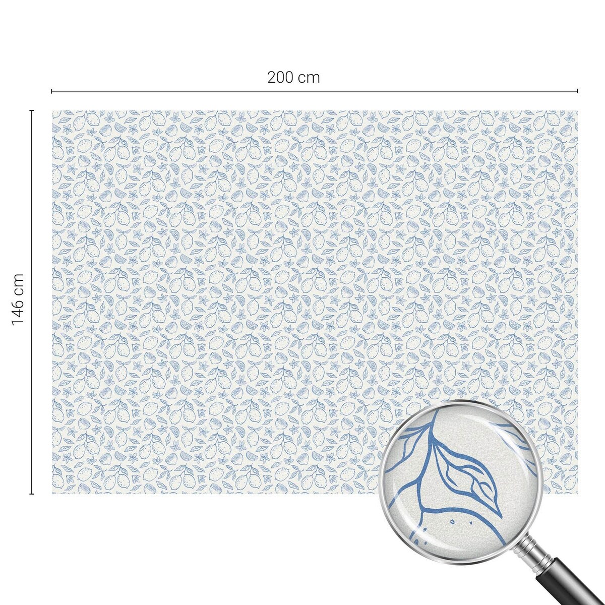 Folia okienna chroniąca prywatność - Dekoracyjny motyw cytryn w stylu klasycznym - 200x146 cm