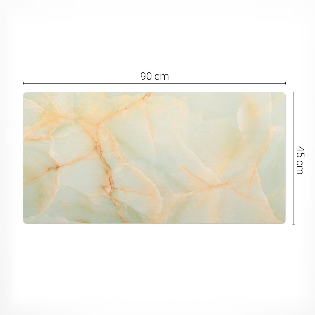 Kremowa mata na biurko Marmurowe żyłki, 90x45 cm
