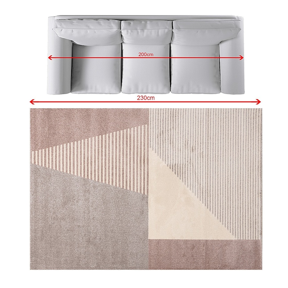 Dywan Sevilla paper white/dusty rose 160x230cm, 160x230cm