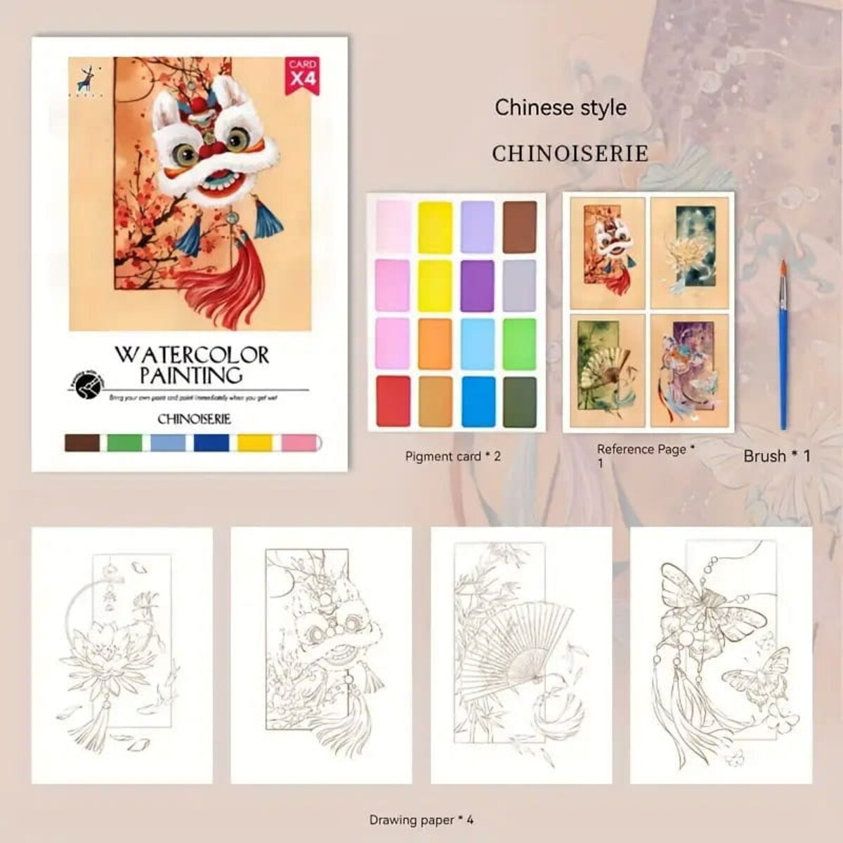 Malowanie akwarelą - Nieznana Azja - 4 elementy