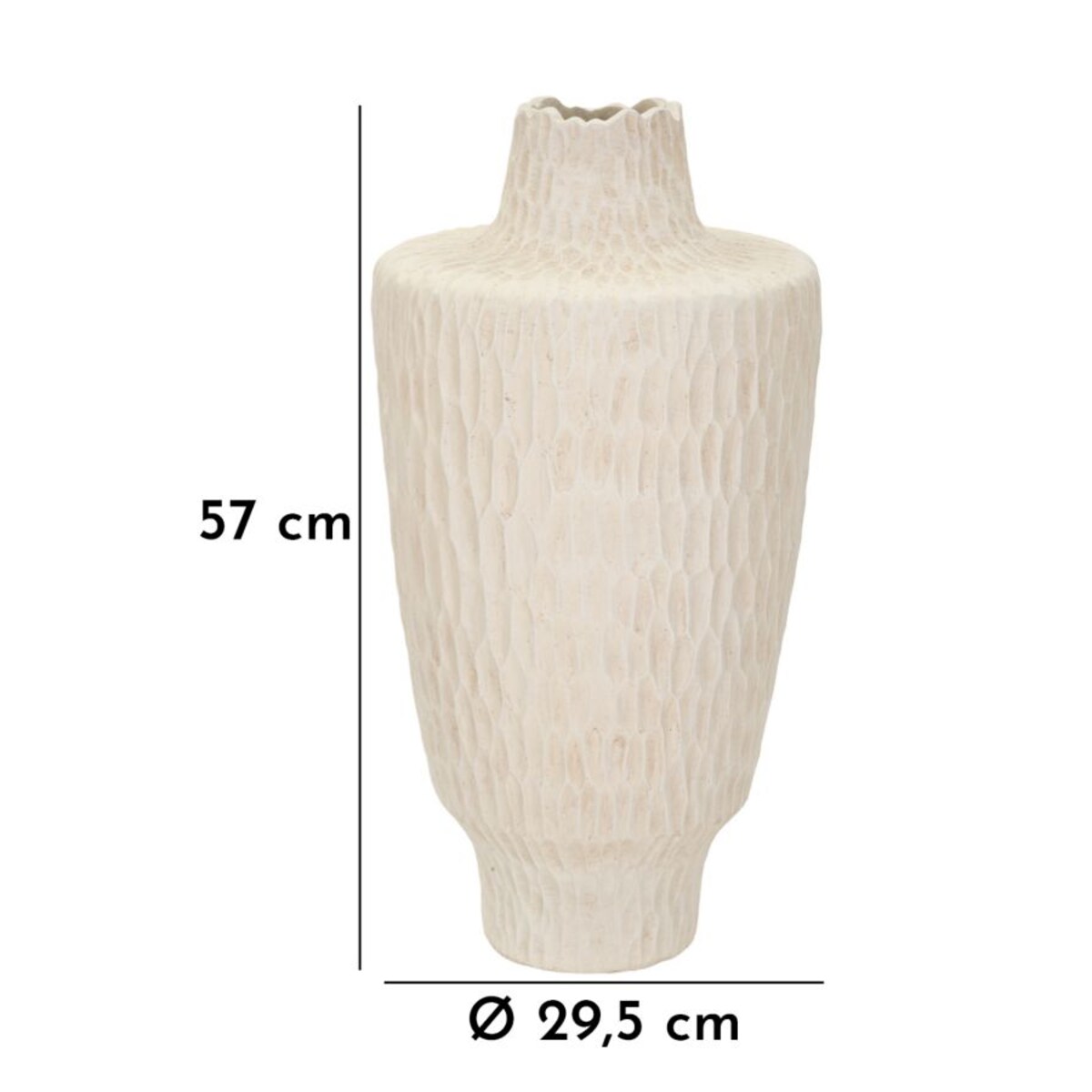 Osłonka dekoracyjna Shade, kolor kremowy, tlenek magnezu (MgO), 29,5 x 29,5 x 57 cm, styl nowoczesny, na doniczkę do salonu, Mauro Ferretti