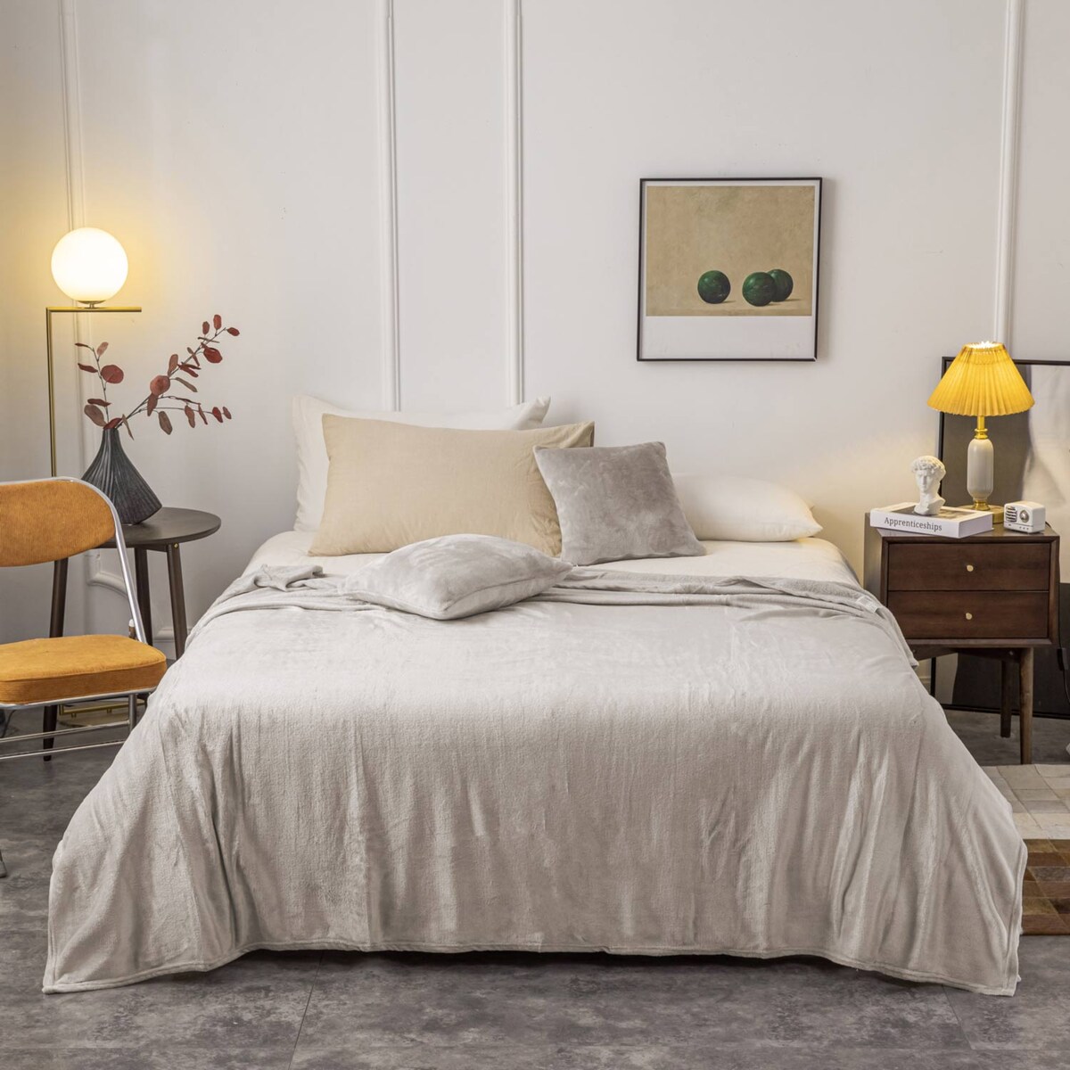 Koc Narzuta z mikrofibry 150 x 200 Beżowy Boho na Sofę do Salonu Sypialni