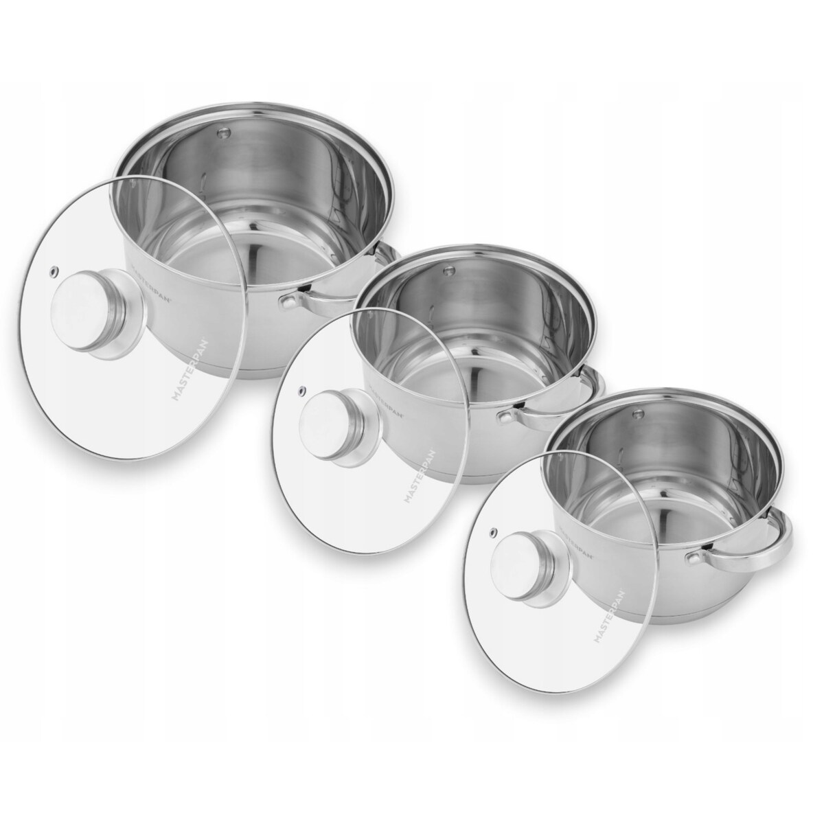 Komplet Zestaw Garnków Ze Stali Nierdzewnej Indukcja Gaz 6 El. Dno 7 Warstw