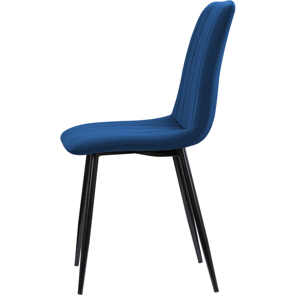 Krzesło do salonu jadalni tapicerowane welurowe z oparciem granatowe