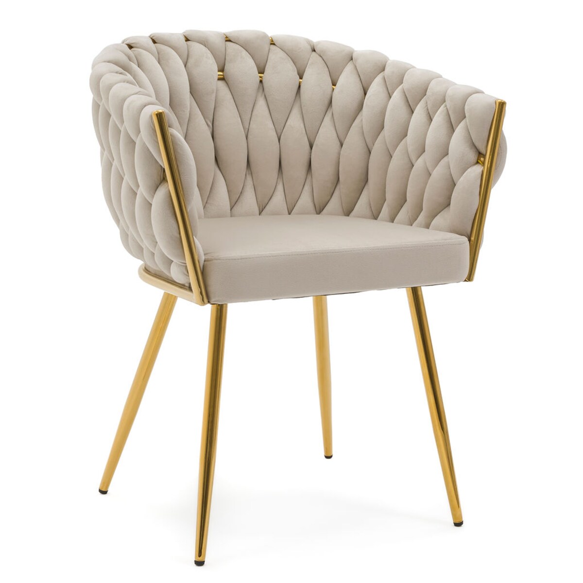 Krzesło tapicerowane welurowe do salonu jadalni ROSA GOLD kaszmir