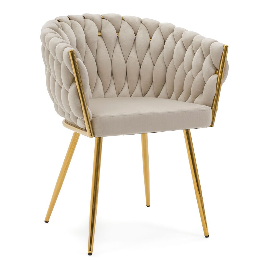 Krzesło tapicerowane welurowe do salonu jadalni ROSA GOLD kaszmir