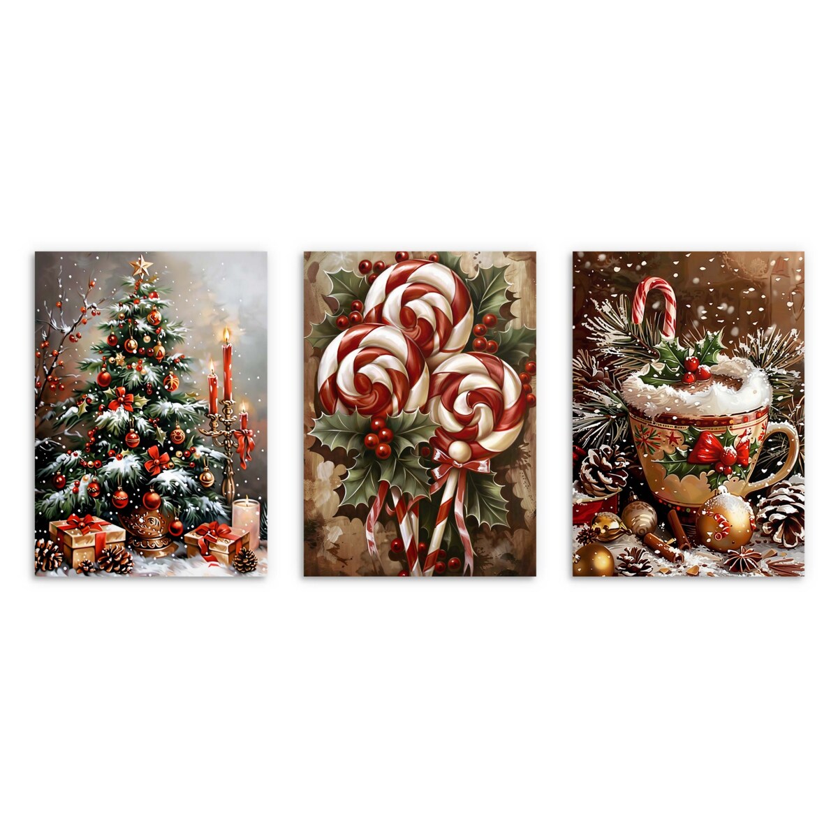 Świąteczne Plakaty w ramkach Obrazy na Święta do sypialni salonu Choinka