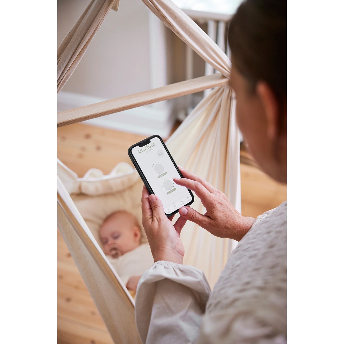 Silnik kołyskowy nowej generacji LeeLo02 - beżowy