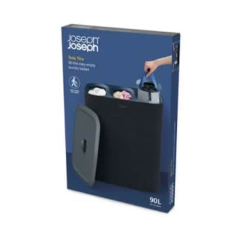 Kosz na pranie czarny Tota Trio, 90 l, Joseph Joseph