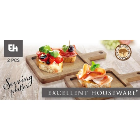Deska do serwowania z drewna akacji, 2 sztuki