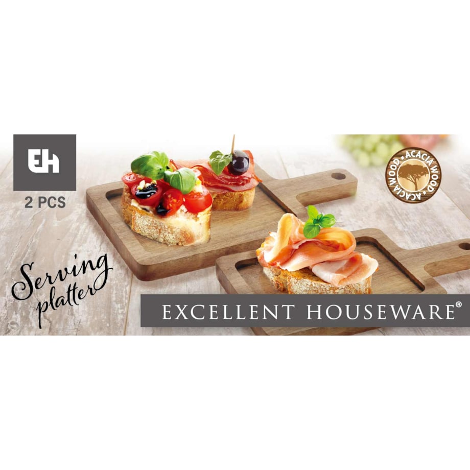 Deska do serwowania z drewna akacji, 2 sztuki