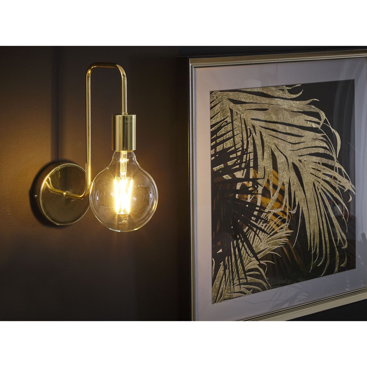 Lampa ścienna metalowa złota SAVENA