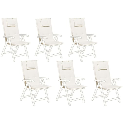 Zestaw 6 poduszek na krzesła ogrodowe kremowy TOSCANA/JAVA