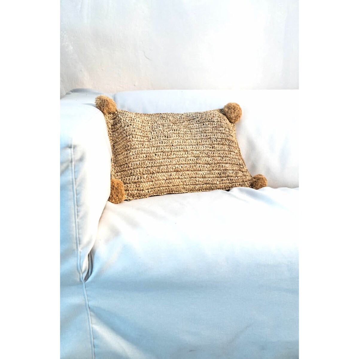 POSZEWKA TROP PROSTOKĄT Z POMPONAMI