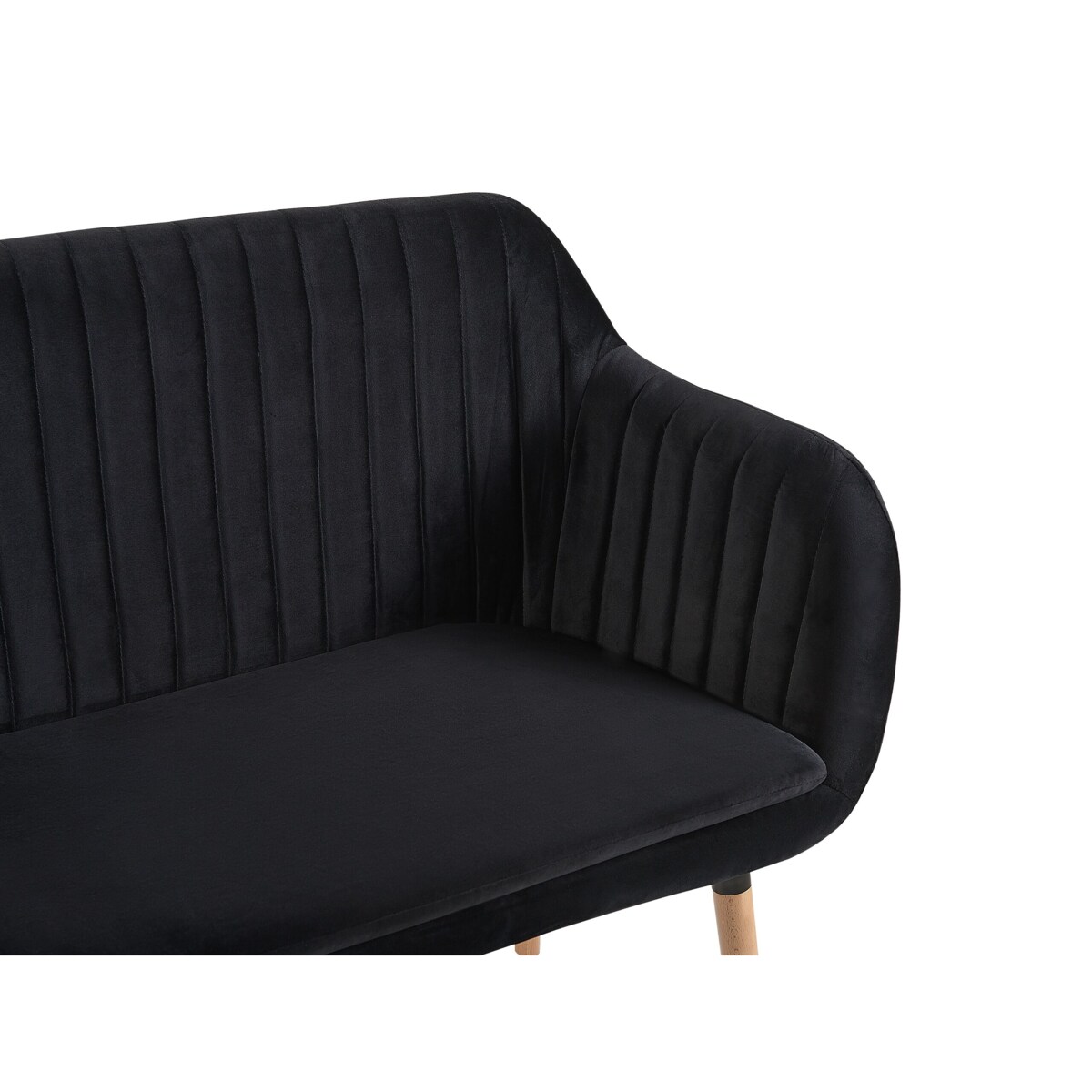 Sofa 2-osobowa welurowa czarna TABY