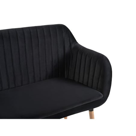 Sofa 2-osobowa welurowa czarna TABY