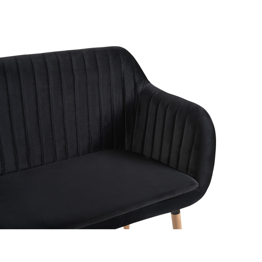 Sofa 2-osobowa welurowa czarna TABY