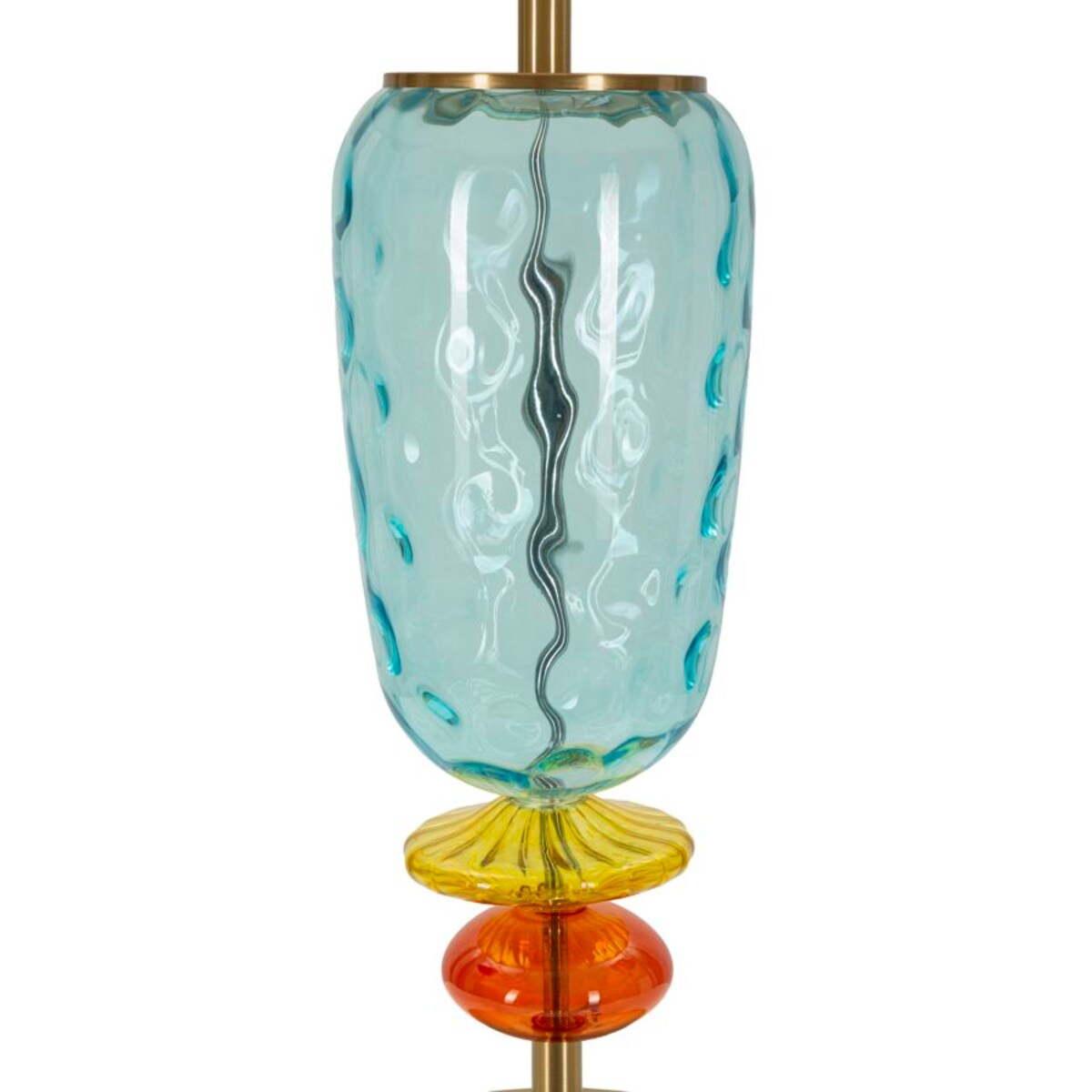 Lampa stołowa Colorful, kolor wielokolorowy, żelazo, szkło i tkanina, 35 x 35 x 73 cm, 1 x E27, do salonu i sypialni, Mauro Ferretti