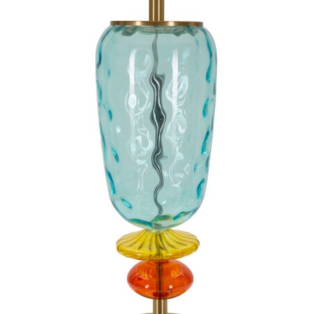 Lampa stołowa Colorful, kolor wielokolorowy, żelazo, szkło i tkanina, 35 x 35 x 73 cm, 1 x E27, do salonu i sypialni, Mauro Ferretti