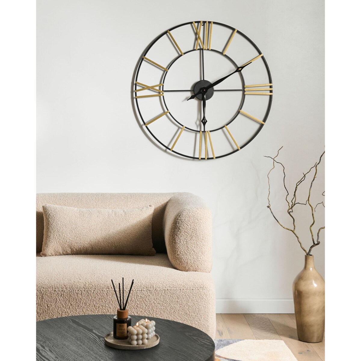 Zegar ścienny VALSOT 80 cm Metal Złoty