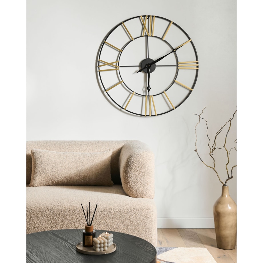 Zegar ścienny VALSOT 80 cm Metal Złoty