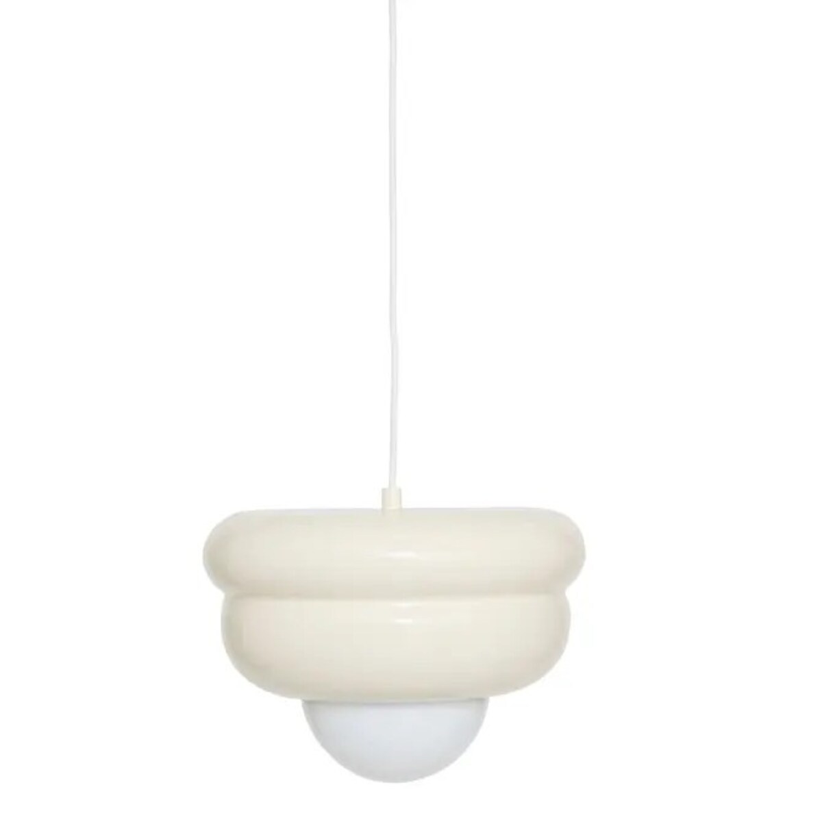 Lampa wisząca, metal+szkło, Patty, kremowa