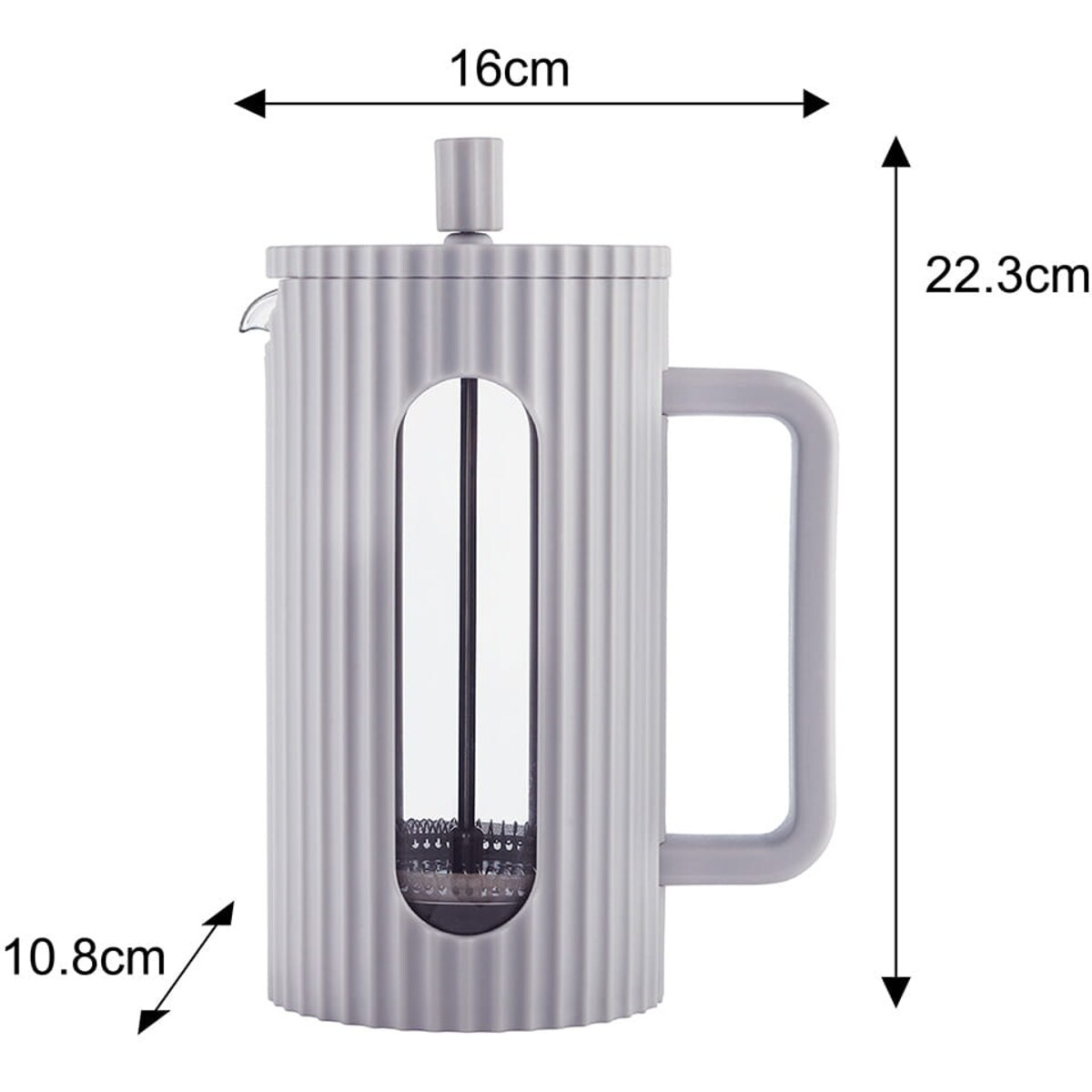 Zaparzacz do herbaty kawy szklany French Press 1000 ml szary KLAUSBERG