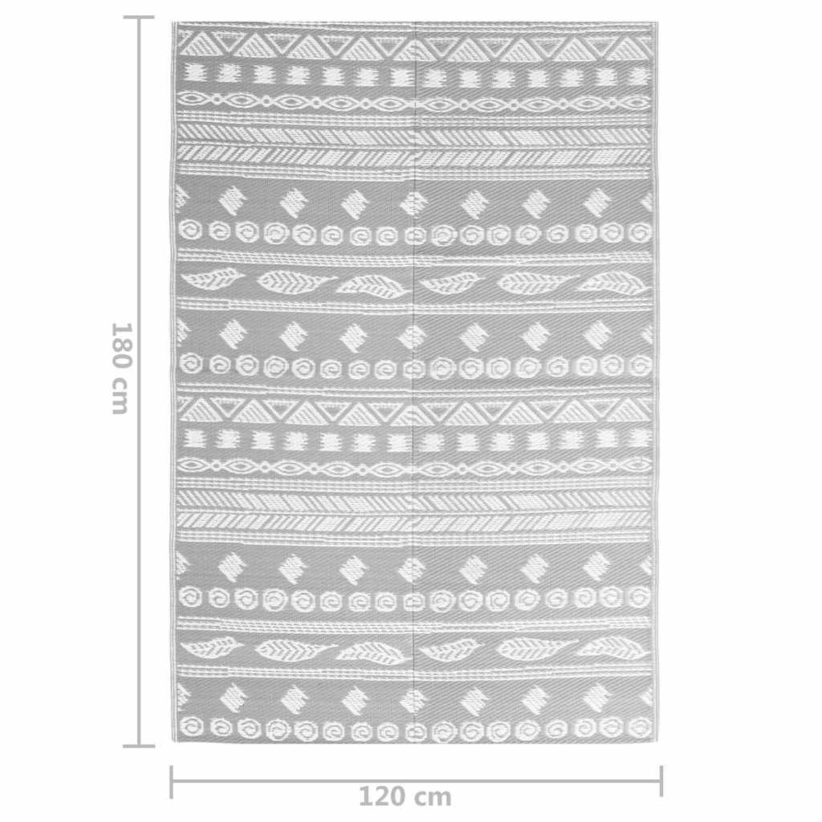 vidaXL Dywan zewnętrzny, ARAKIL szary, 120x180 cm, PP