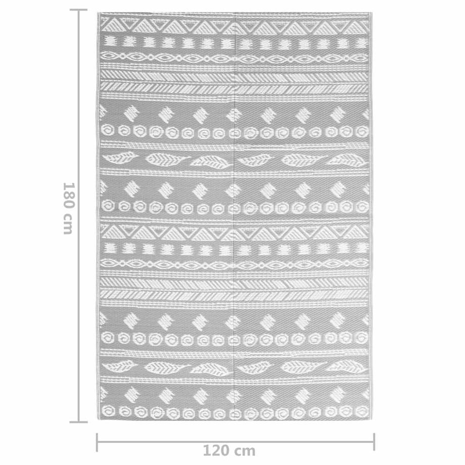 vidaXL Dywan zewnętrzny, ARAKIL szary, 120x180 cm, PP