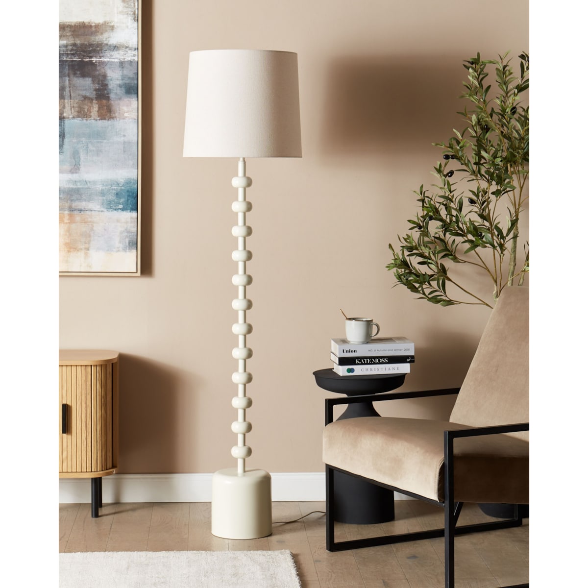 Lampa podłogowa metalowa biała KRIOS