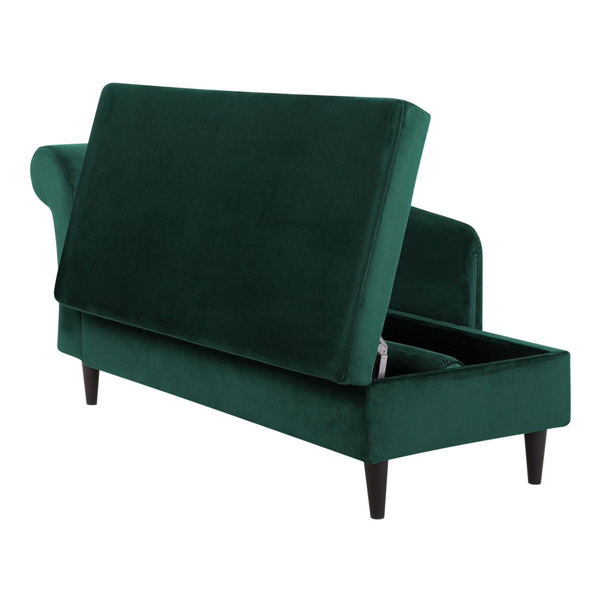 Szezlong welurowy lewostronny szmaragdowy LUIRO