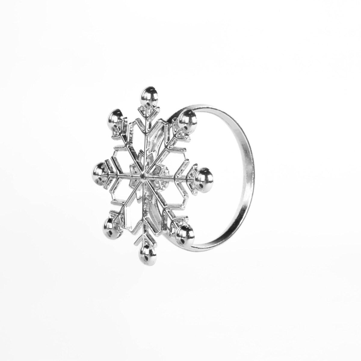 Srebrne obrączki na serwetki ze świątecznym motywem, 4 sz.