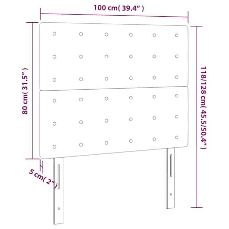 vidaXL Zagłówek jasnoszary 100x5x118/128 cm aksamit