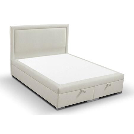 Łóżko tapicerowane SALMA 180x200 z pojemnikiem, Jasny Beż tkanina Megan 353