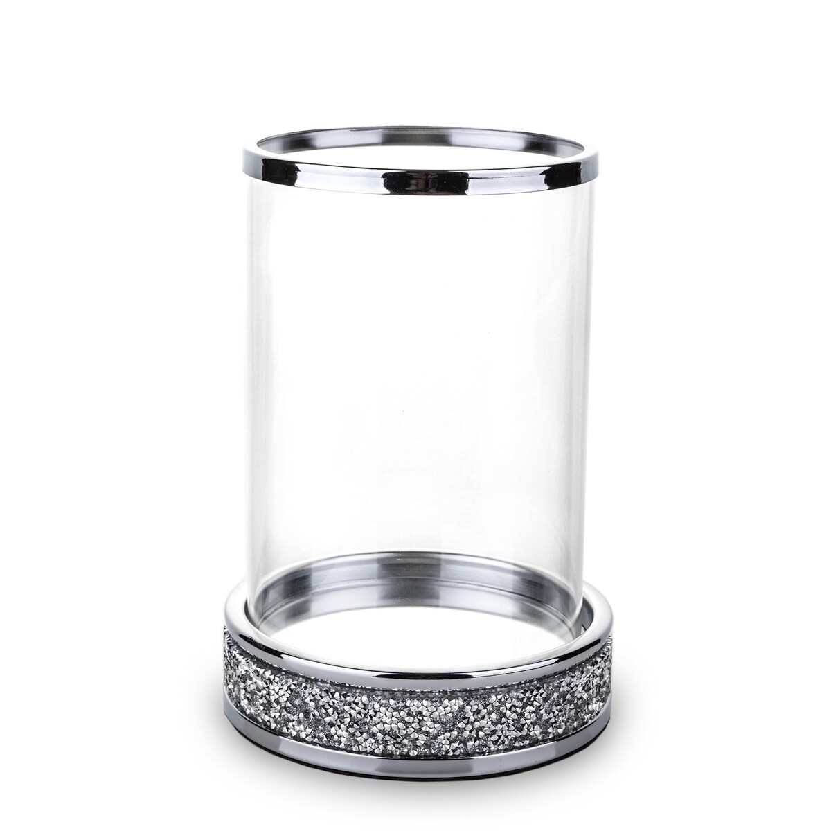 Świecznik srebrny szklany Ø 14x21 cm ARGENTO