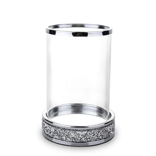 Świecznik srebrny szklany Ø 14x21 cm ARGENTO