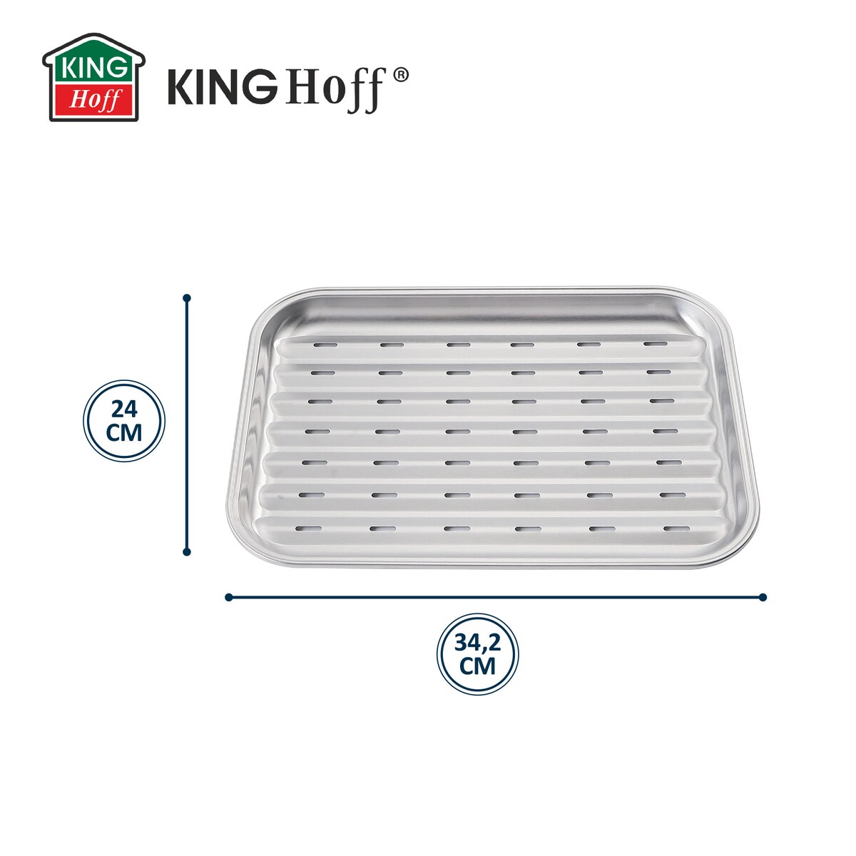 Tacka do grillowania, wielokrotnego użytku, 34x24x2cm, stal nierdzewna, KINGHOFF