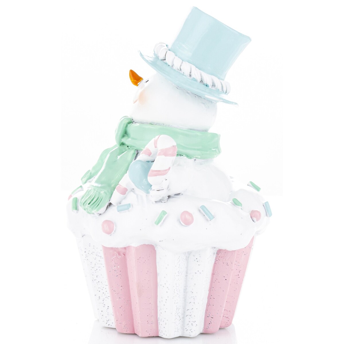 Dekoracja bałwanek na muffince 15x10x9 cm PUPAZZO DI NEVE