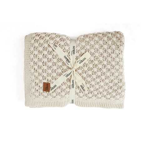 Koc dzianinowy Senpo Kremowy