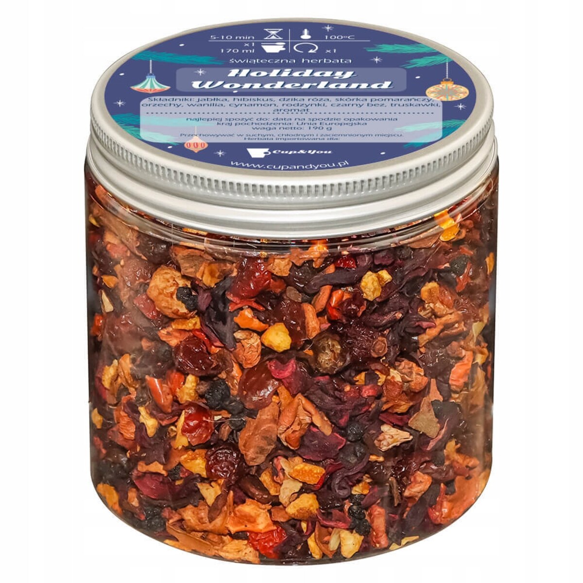 ŚWIĄTECZNA HERBATA OWOCOWA PREMIUM SŁODKA POMARAŃCZA Z CYNAMONEM - PREZENT UPOMINEK NA MIKOŁAJA ŚWIĘTA GWIAZDKĘ BOŻE NARODZENIE POD CHOINKĘ DLA KOBIETY FACETA MĘŻCZYZNY