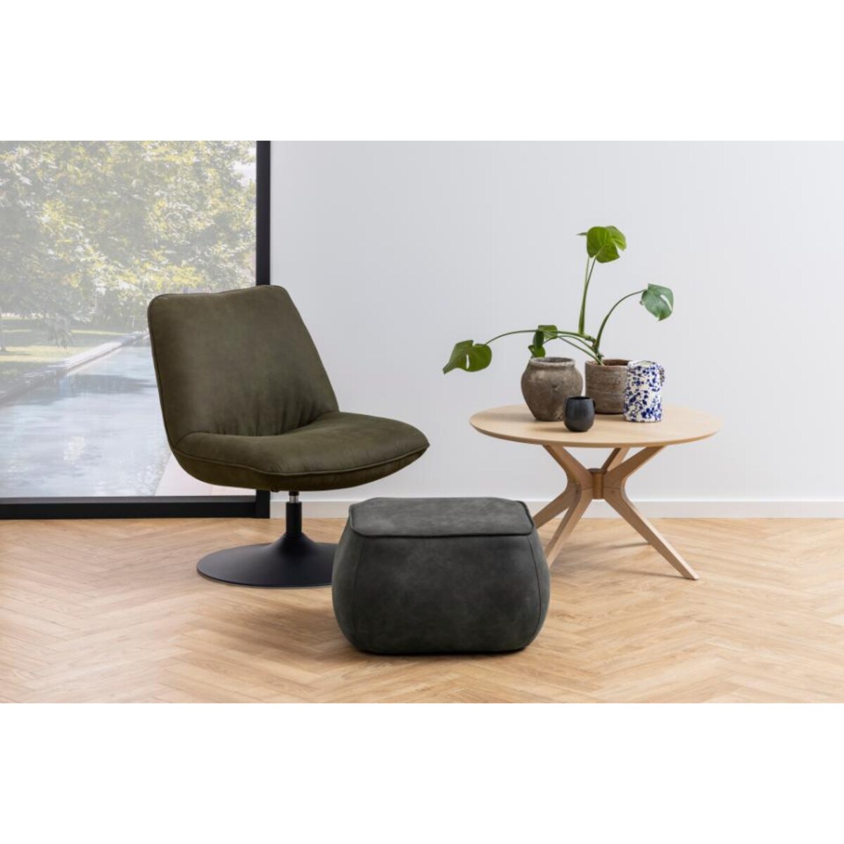 Pufa Mie Square anthracite kwadratowa