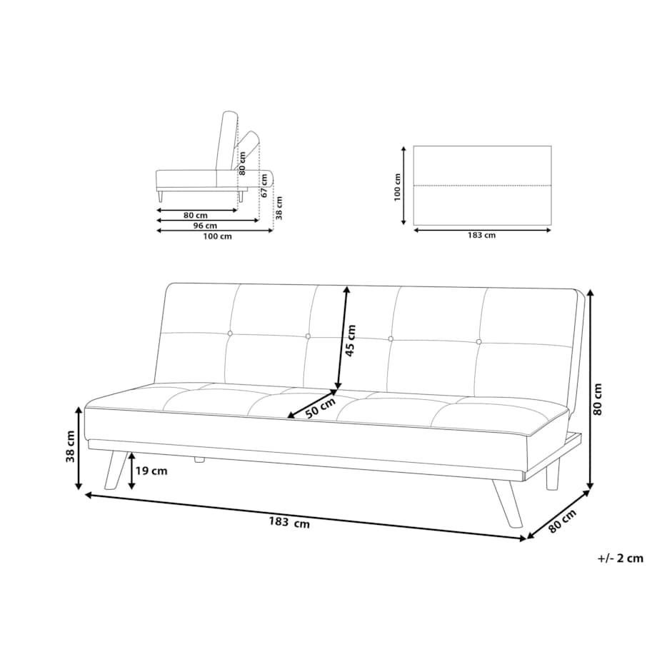 Sofa rozkładana FROYA Ciemnoszary