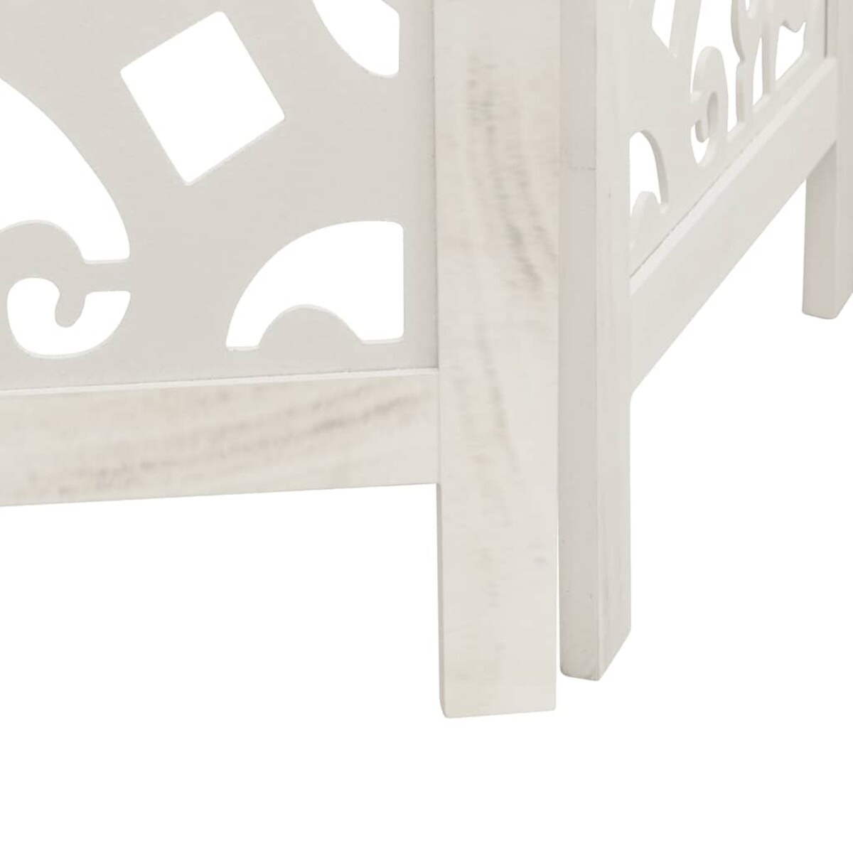 vidaXL Parawan pokojowy, 3-panelowy, biały, lite drewno paulowni